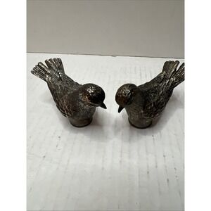 Vintage MCM Pewter Birds Salt & Pepper Shakers